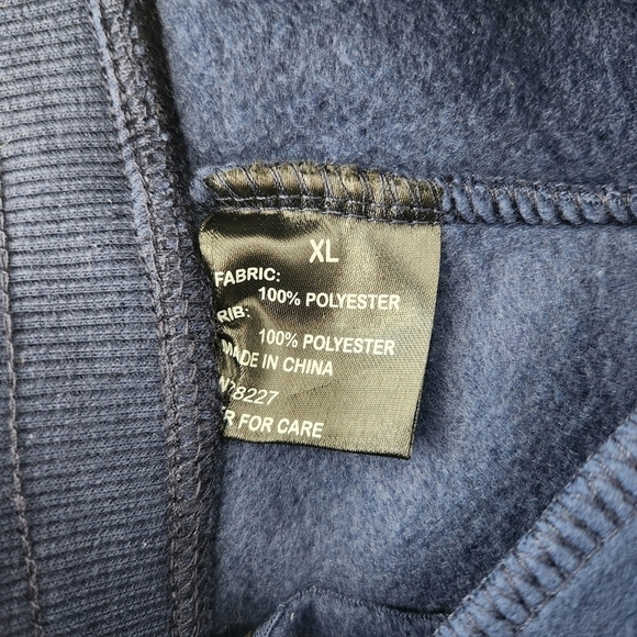 Blu Rock New York Soft Fleece Jogger Sweatpants Zipper Pockets. Heathered Navy. - Picture 7 of 9